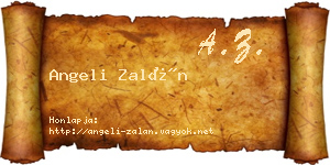 Angeli Zalán névjegykártya